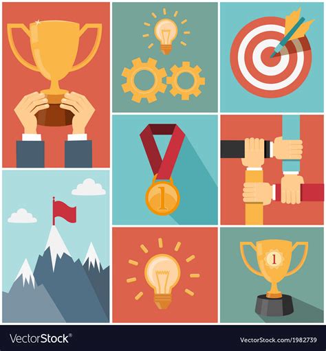 Achieving Goal Success Concept Royalty Free Vector Image