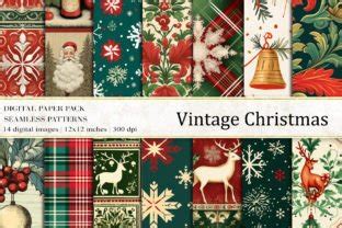 Vintage Christmas Digital Papers Graphic By Bonadesigns Creative Fabrica