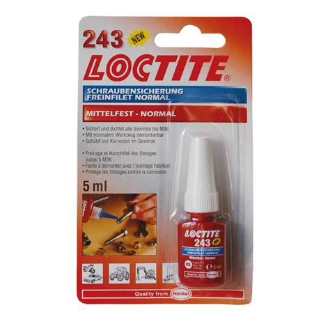 Threadlocker Medium Strength 26nm 243 5ml Loctite Threadlocking