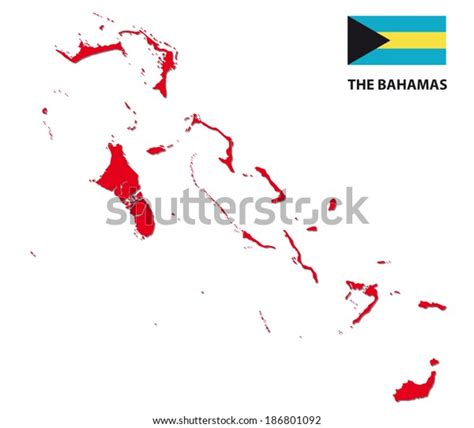 Bahamas Map Flag Stock Vector Royalty Free 186801092 Shutterstock