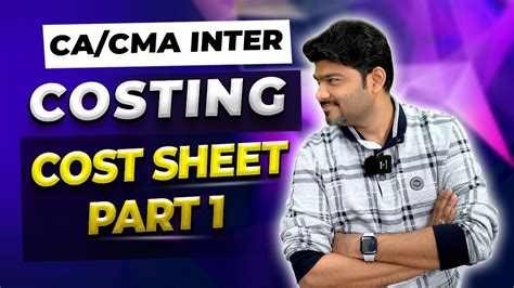 Cacma Inter Cost Cost Sheet Part 1 Ca Sankalp Kanstiya Icai New