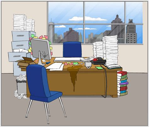 Messy Office Cartoon