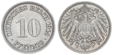 Deutschland Kaiserreich Kaiserreich 10 Pfennig J 13 1914 F CH UNC