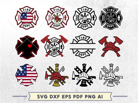 Fire Dept Svg Bundle Firefighter Svg Fire Department Logo Etsy Canada