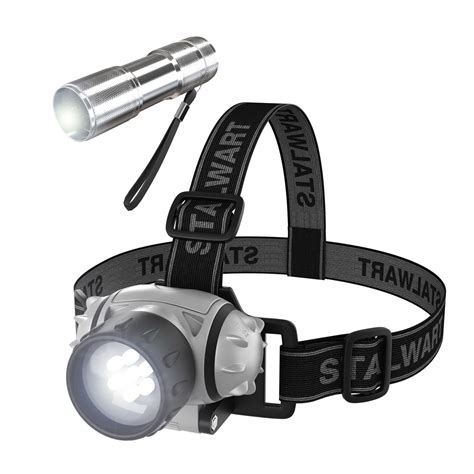 Led Headlamp Adjustable Headband And Flashlight Set Battery Operated