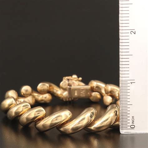 10k San Marco Link Bracelet Ebth