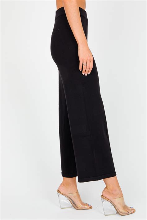 Knit Crop Pant Black New Arrivals The Blue Door Boutique