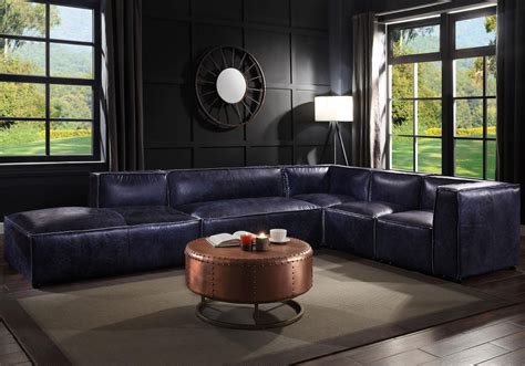 Gray Velvet Pcs Modular Sectional Sofa Bois Acme Contemporary