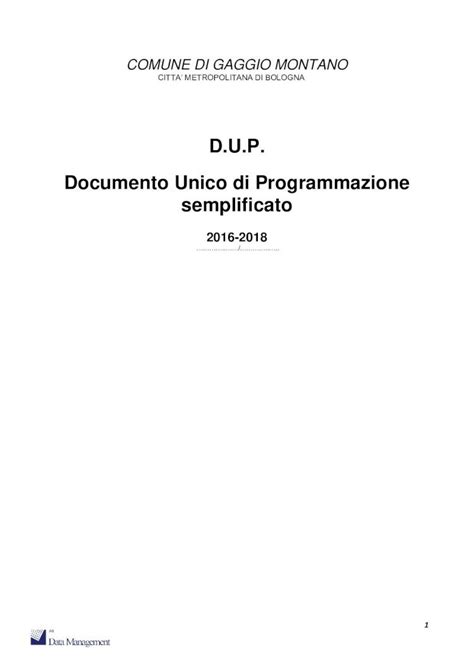 PDF D U P Documento Unico Di Programmazione Semplificato Il DUP