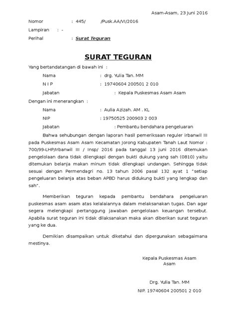 Surat Teguran Pdf