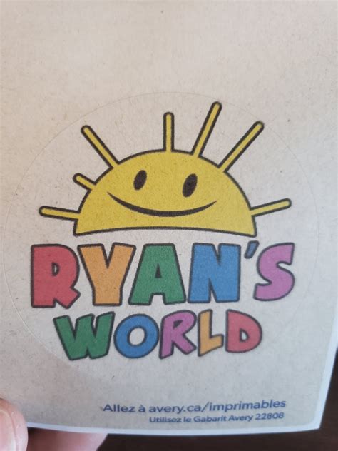 Ryans World Theme Sticker Sheet 9 Stickers Per Sheet Etsy