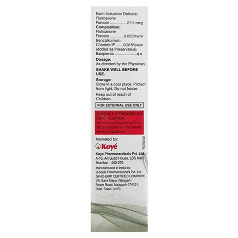 Spiroflut 275mcg Nasal Spray 120md Price Uses Side Effects Netmeds