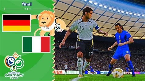 Fifa World Cup Germany Final Alemania Vs Italia Pes Youtube