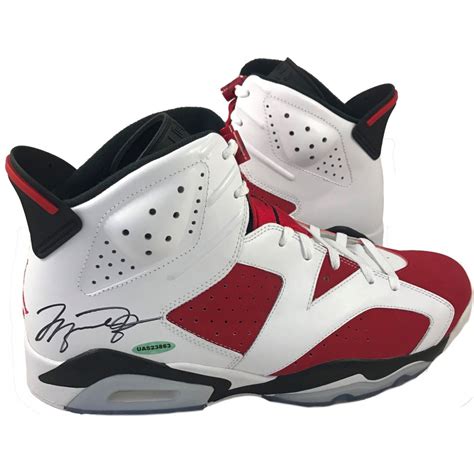 Michael Jordan Signed Air Jordan 6 Retro Basketball Shoes (UDA COA ...