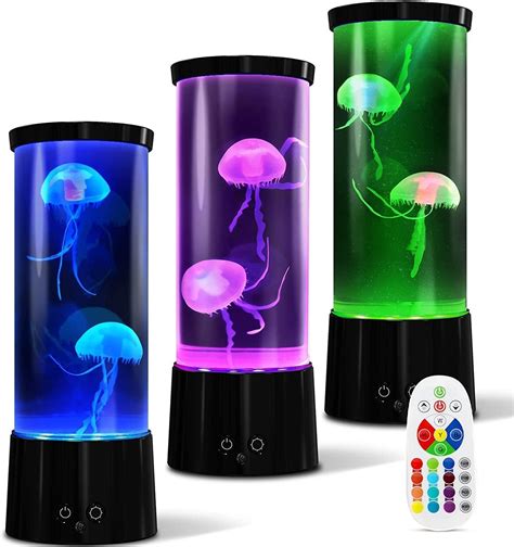 AONESY LED Quallen Lampe 17 Farben Lavalampe Aquarium Auallen