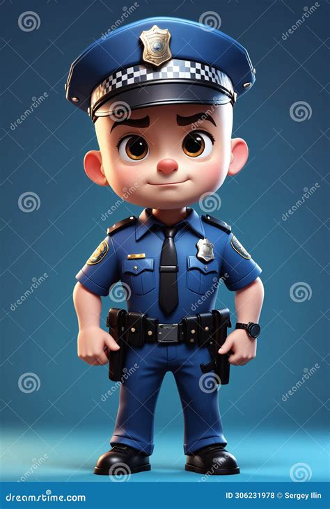 Cute And Adorable Police Officer Generative AI Stock Illustration