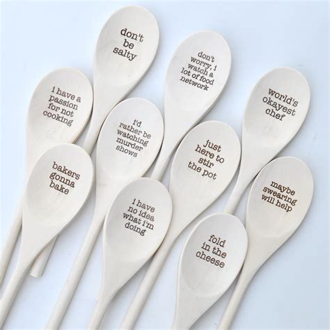 Funny Wood Spoons Engraved With Messages Individual Or A Set Etsy