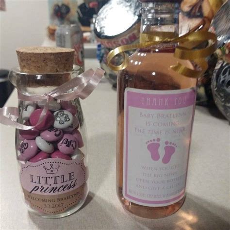 Baby Shower Party Favor Mini Wine Bottle Label Custom Hostess Gift