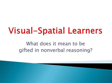 Ppt Visual Spatial Learners Powerpoint Presentation Free Download