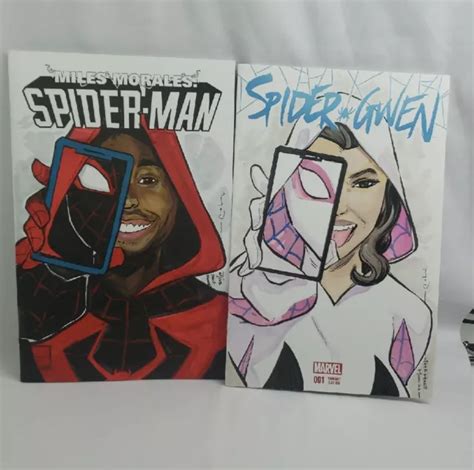 Spider Gwen Ghost Spider Miles Morales Spiderman 1 Sketch Variant