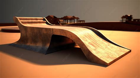 Fundo Ilustração 3d De Um Protótipo De Rampa De Skate Half Pipe Fundo