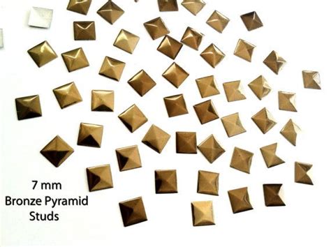 Diy Studs 60 Bronze 7 Mm Pyramid Square Studs Iron By Craftasy 650