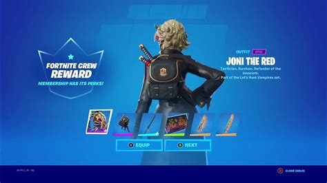 New Joni The Red Skin Set Fortnite Crew Youtube