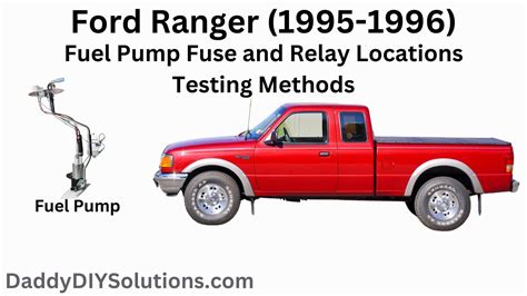 1995 1996 Ford Ranger Fuel Pump Fuse And Fuel Pump Relay Locations Testing Methods Youtube