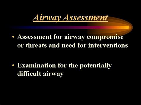 Basic Emergency Airway Management Pat Melanson Md Objectives