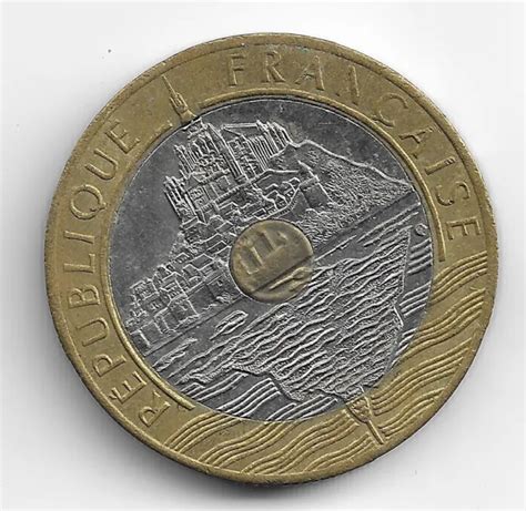 FRANCE PIÈCE BIMÉTALLIQUE de 20 Francs 1992 Mont Saint Michel EUR 2 99