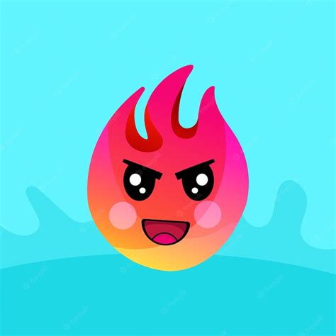 Premium Vector | Cute Angry Fire emoji vector download