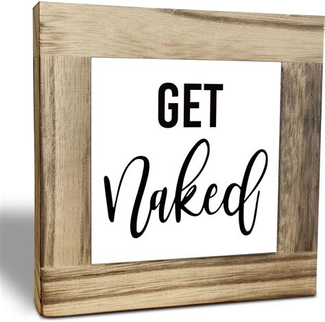 Amazon Rustic Bathroom Wood Plaque Sign Get Naked Funny Bathroom