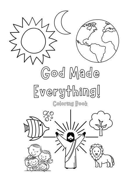 God Made Everything Christian Coloring Book Etsy Sunday School