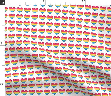 Pride Hearts Grid All Pansexual Fabric Spoonflower