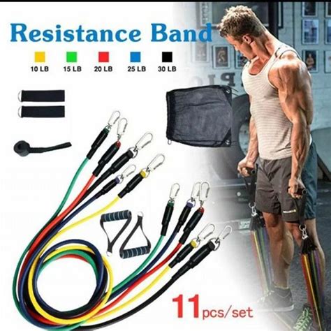 Buy 11 PCS Power Exercise Resistance Band Set 5 In 1 Fitness Band