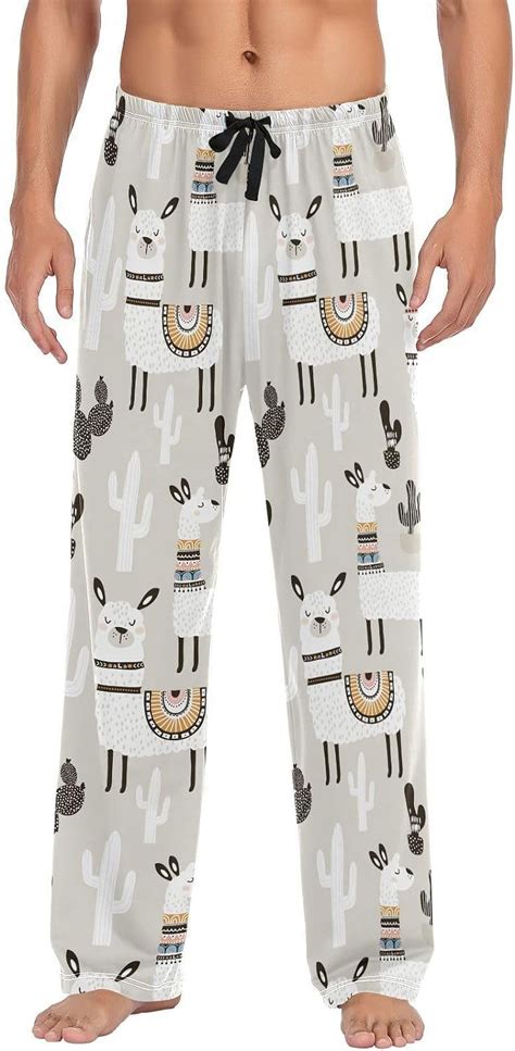 Freeamg White Llama Pajama Pants For Men Men S Separate Bottoms Comfortable Sleep Lounge Pj