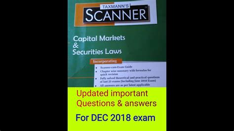 CS Executive Capital Market And Security Law Taxman Scanner How To