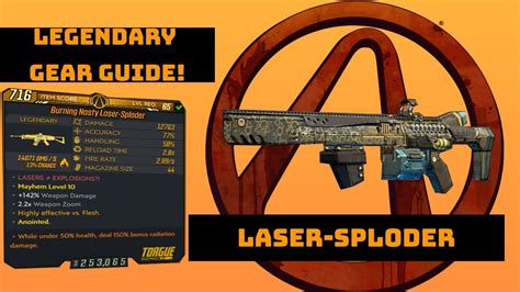 Borderlands Laser Sploder Legendary Gear Guide Youtube