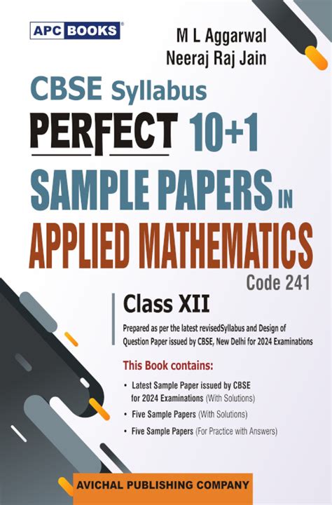 Perfect 101 Sample Papers In Applied Mathematics Code 241 Class Xii Apc Books