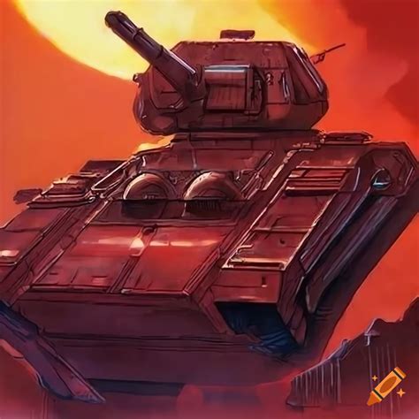 70s Sci Fi Red Tank Art