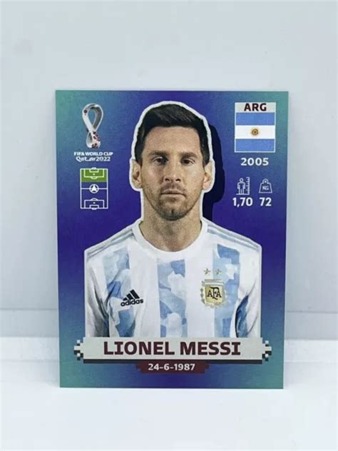 PANINI WORLD CUP Qatar 2022 Lionel Messi Sticker No Arg 20 4 40