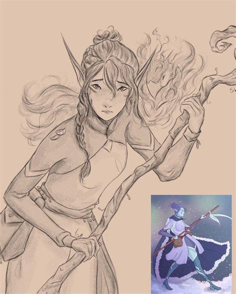 Oc Art Wip Redrawing My First Dnd Character Art Rdnd