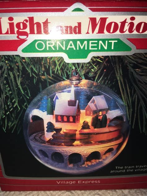 1986 Hallmark Village Express Train Light And Motion Christmas Ornament