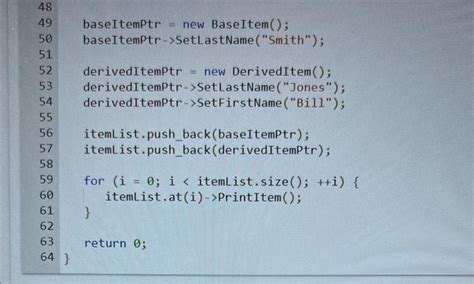 Solved Basic Polymorphism Write The Printltem Chegg