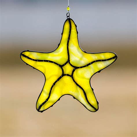 Starfish Stained Glass Starfish Suncatcher Stain Glass Sea Etsy