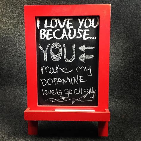 I LOVE YOU BECAUSE Chalkboard Easel Write Your Love A New Message