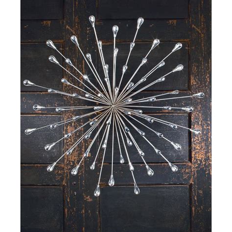 Tripar International Inc 31 In Round Metal Silver Starburst Wall