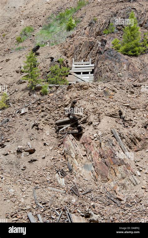 An Abandoned Mine Shaft In The Silver Valley Of Northern Idaho Stock