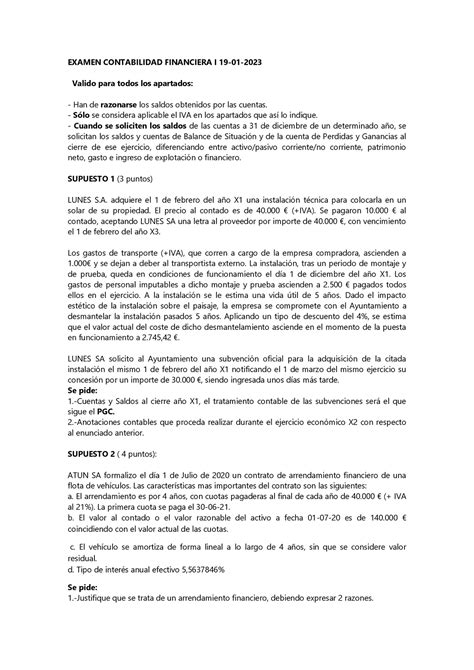 Examen Contabilidad Financiera I 19 Rectbueno EXAMEN CONTABILIDAD