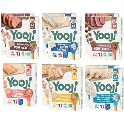 Mes premières Purées de Viandes françaises bio et Poissons msc YOOJI